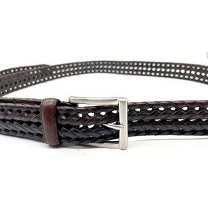 Roundtree & Yorke Braided Double Keeper Leather Belt 115 / 46